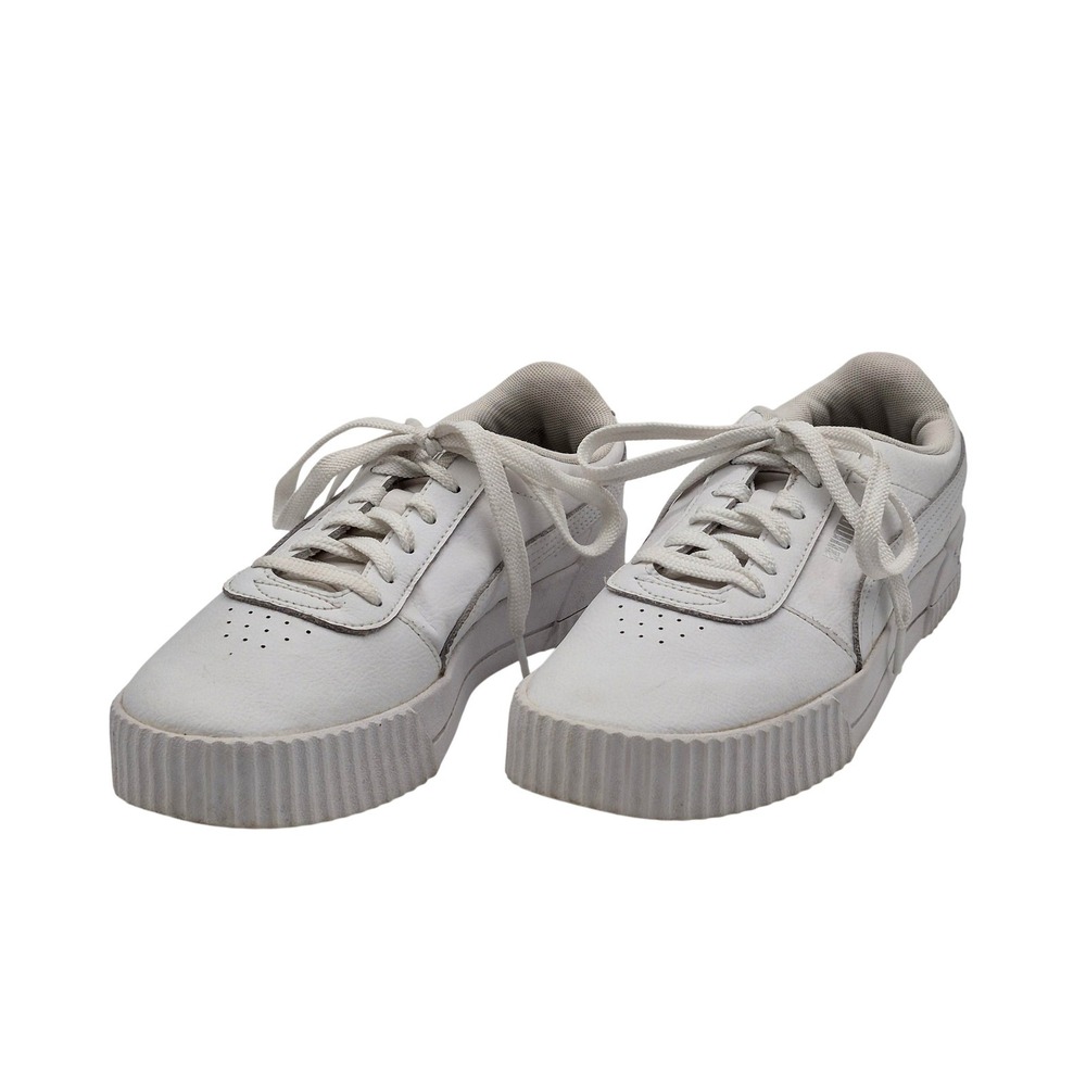 PUMA Shoes Womens Size 7.5 White‎ Synthetic Low Top Casual Sneakers 370325-02